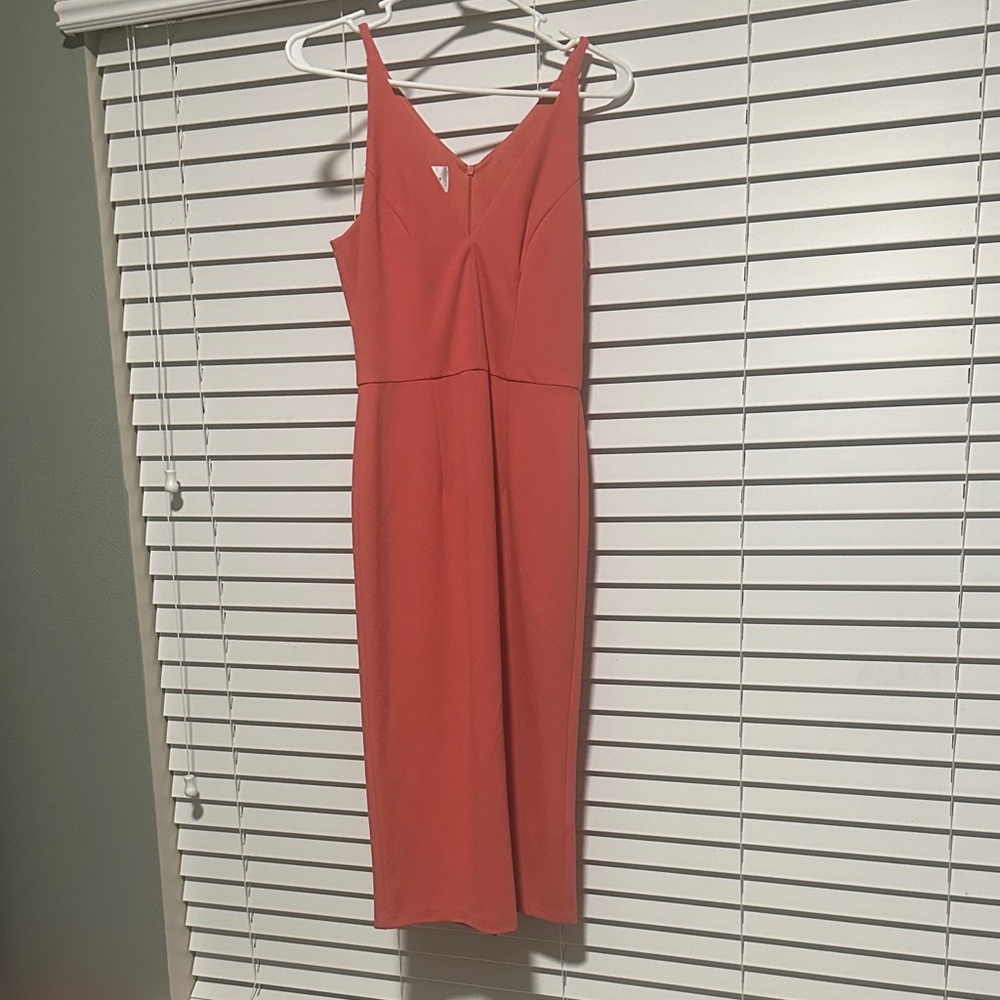 Donna Morgan Coral Midi bodycon Dress spring summer